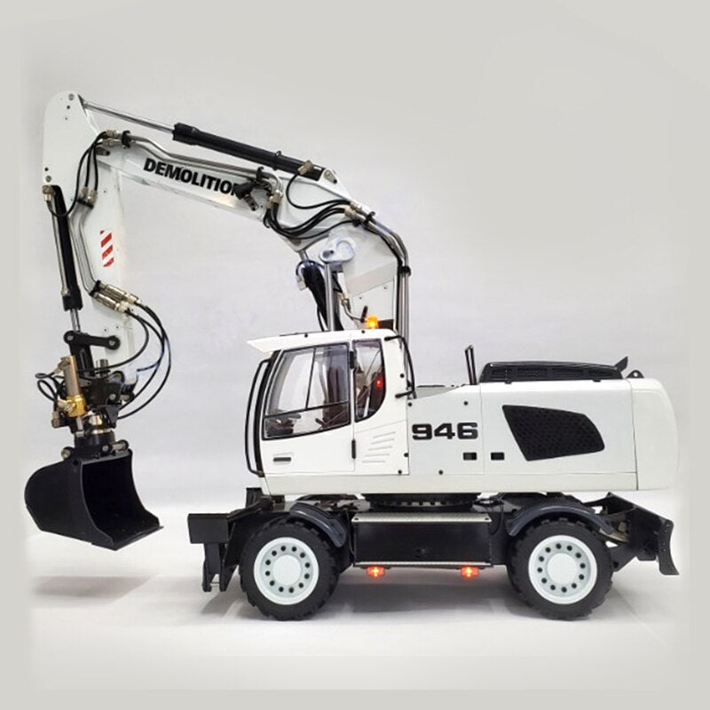 1/14 RC 946EW Remote Control Metal Hydraulic Wheel Excavator Model Co ...