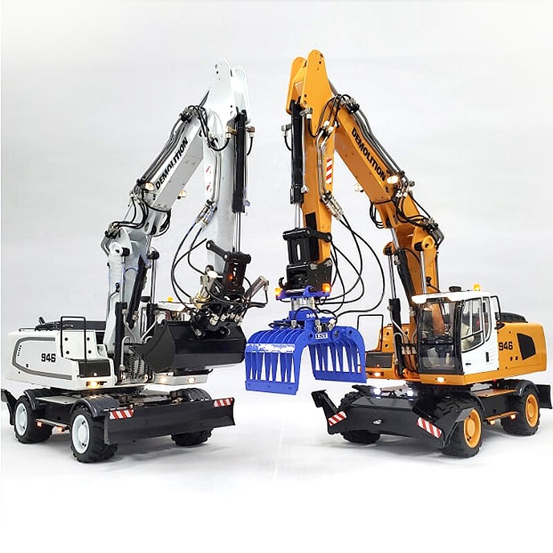 1/14 RC 946EW Remote Control Metal Hydraulic Wheel Excavator Model Co ...
