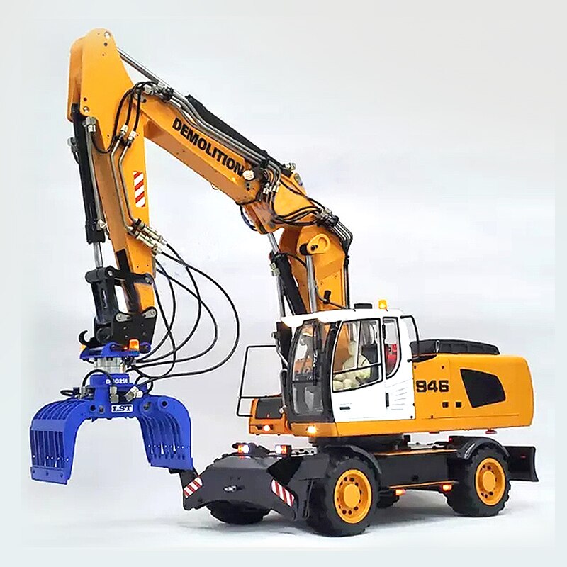 1/14 RC 946EW Remote Control Metal Hydraulic Wheel Excavator Model Co ...