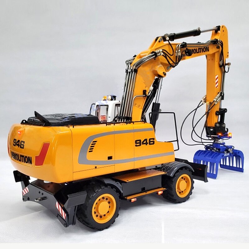 1/14 RC 946EW Remote Control Metal Hydraulic Wheel Excavator Model Co ...