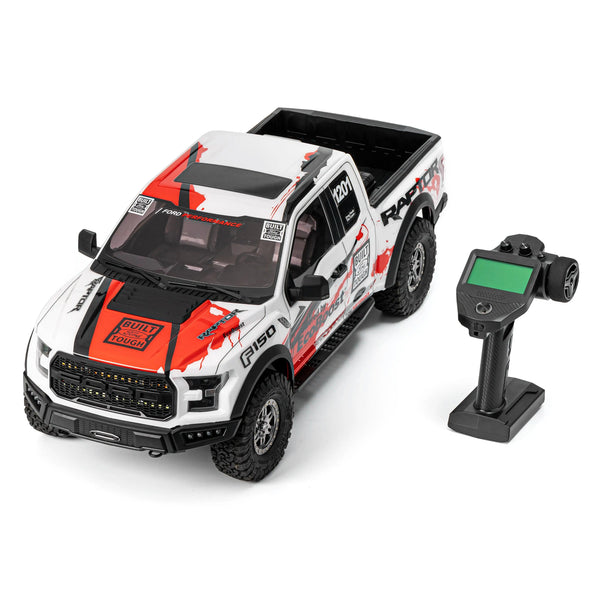 Coche a control remoto Ford F150, vehículo con suspensión independiente, eje sólido trasero, juguetes de simulación, Kingmotor, Tractionhobby, color blanco, 1:8