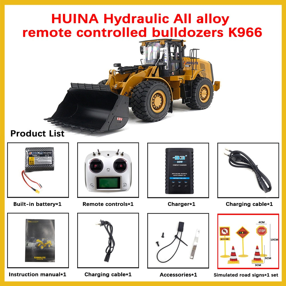 HUINA Kabolite K966 Hydraulic All Alloy Remote Controlled Bulldozers ...