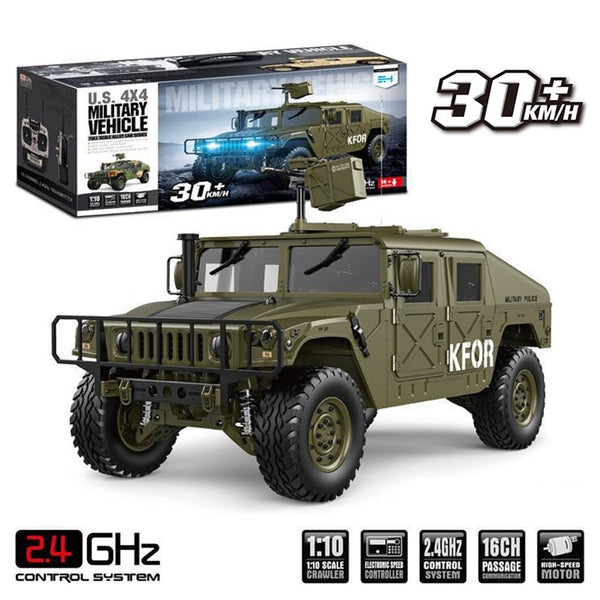 JTY Toys 1:10 Hummer RC Trucks 4X4 Military Vehicle 30km/h Metal Drive System Waterproof Remote Control Truck Buggy Crawler Car