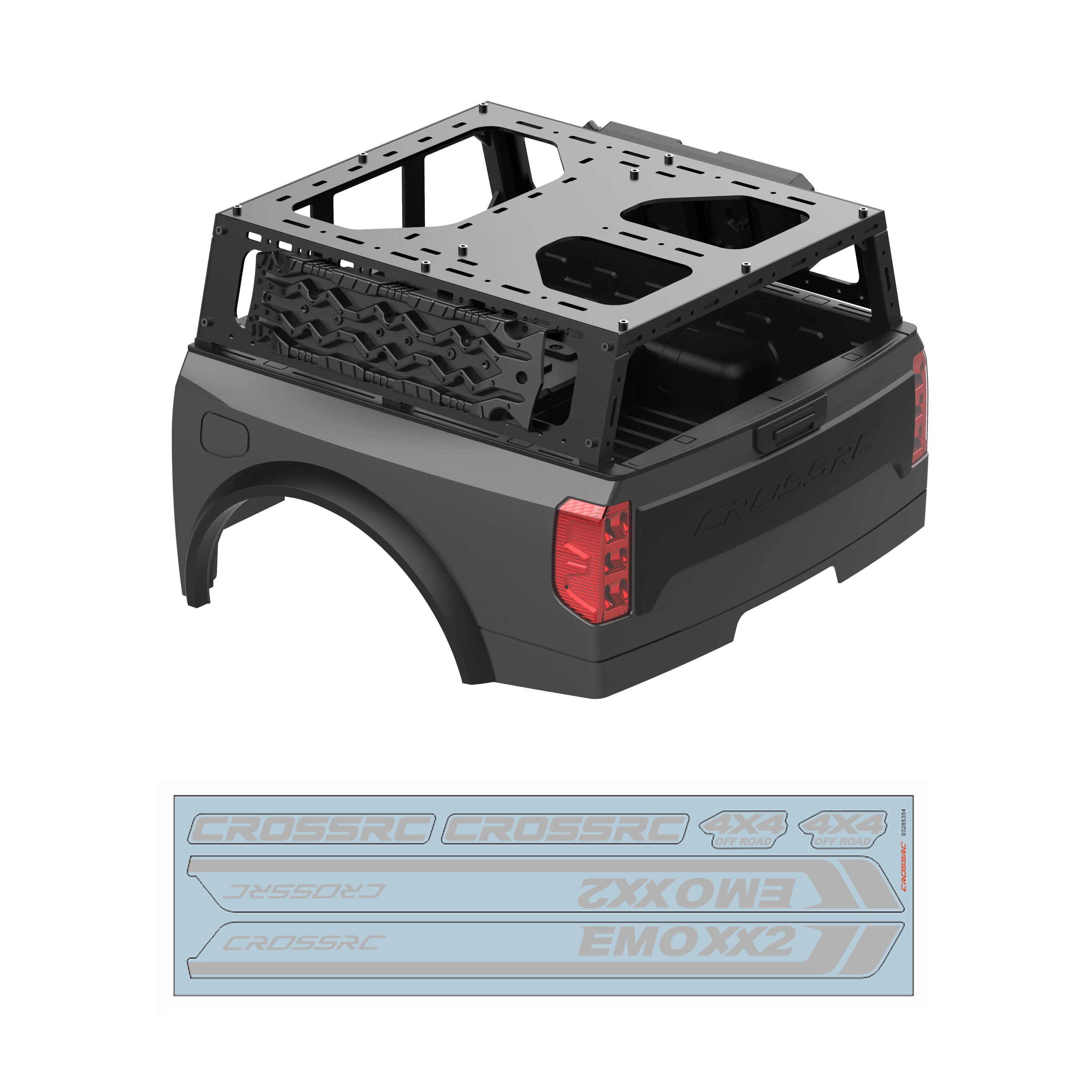 CROSSRC EMO XX2 Orange Pre-Painted Rear Bed & Roll Cage Assembly – AT ...