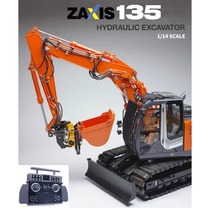1/14 ZX135 Three-Section Hydraulic RC Excavator (RTR) - Metal