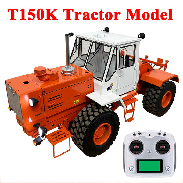 T150K 1/5 Wheeled RC Hydraulic Tractor Model Construction Machinery Remote Control Car Transporter Model Toy