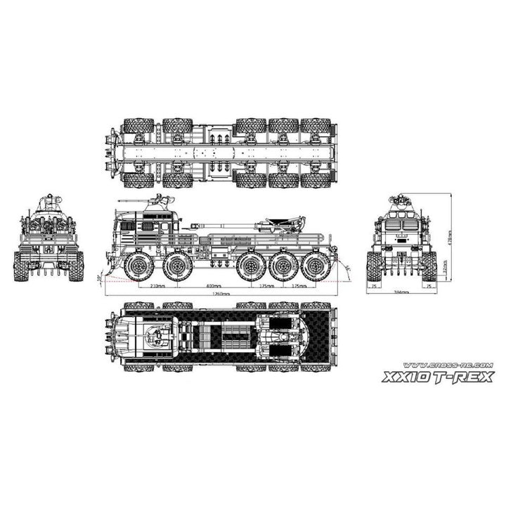 Toys CROSSRC 1/12 10X10 RC Military Truck XX10 T-REX 2-Speed Transmis ...