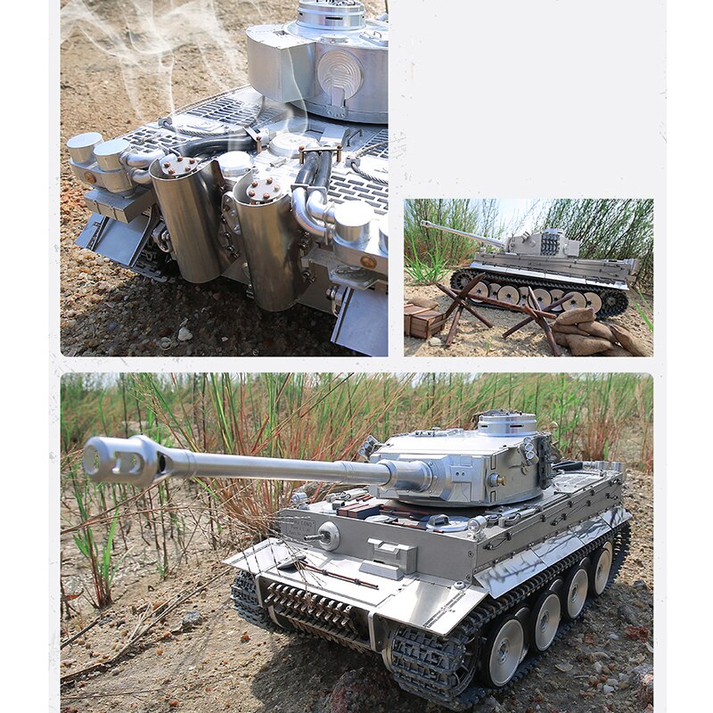 1/16 Full Metal Remote Control Tank Model Electric Sound and Light He ...