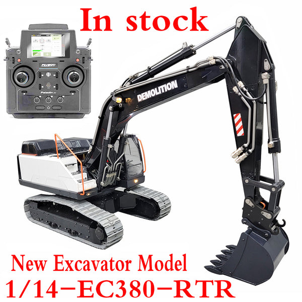 2022 Brand New 1/14 RC Hydraulic Excavator EC 380 EL Tracked Excavator Full Metal Model PL18 Channel RC Car Toys for Adults