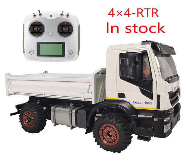 In Stock 1/14 Iveco 4 × 4 Remote Control Dump Truck RTR Sound and Light Lighting System Fully Driven Dump Truck Model Boys Toys
