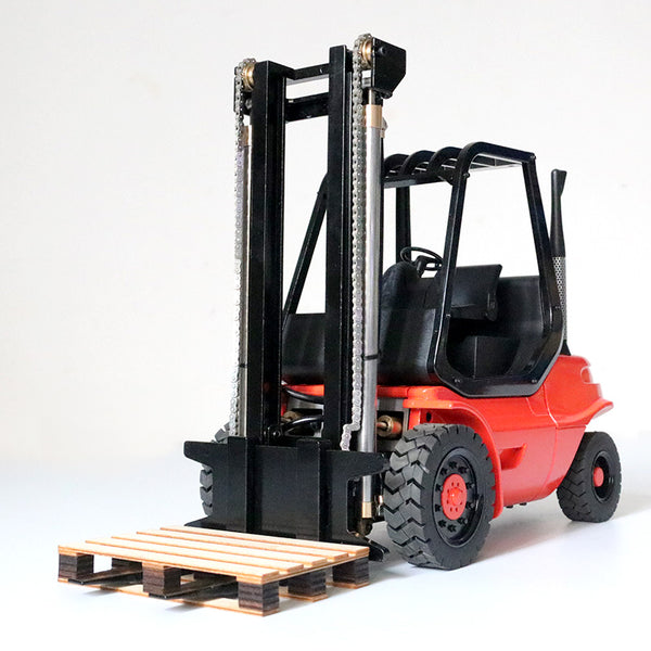Full Metal Remote Control Hydraulic Forklift 1/14 Simulation Forklift JDM-121 Lift Remote Control Forklift Model with Wooden Pallets Adult Toys