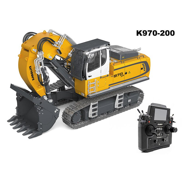 In Stock 1/14 RC Hydraulic Excavator K970-200 Kabolite Front Shovel Metal Excavator Model Boy Toys Gifts Send Stickers