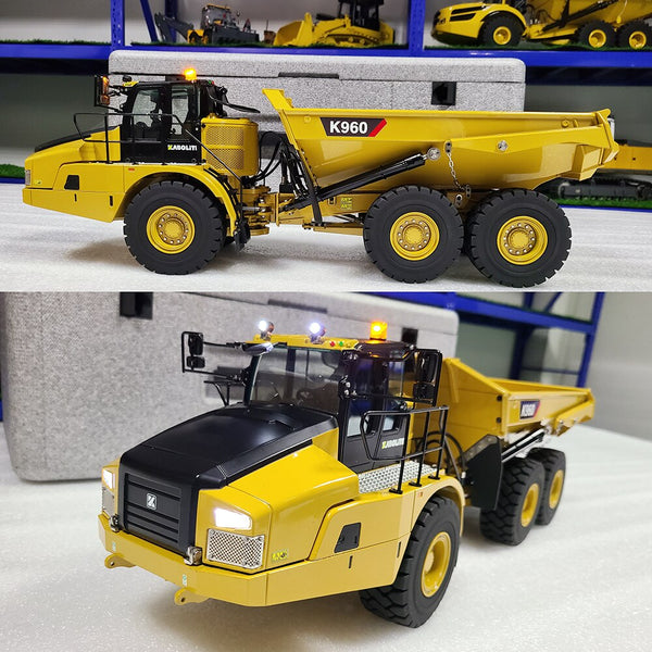 KBOLITE K960 1/18 RC Hydraulic Articulated Truck Metal Bulldozer Model New Boy Remote Control Articulated Truck Model Toy