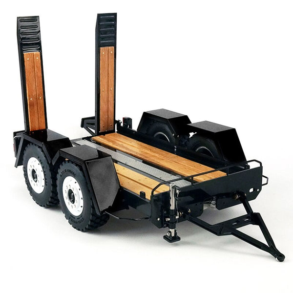Metal Transporter Full Trailer Is Suitable for 1/14 Hydraulic Machinery Remote Control Model Small Skid Steer Loader Toy
