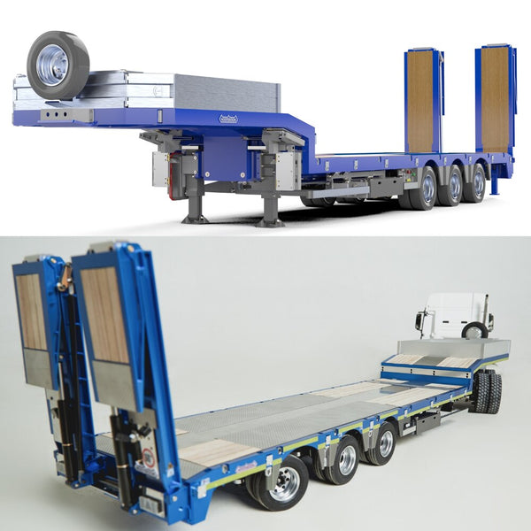NOOTEBOOM1/14 RC Metal Trailer Project 3 Axle Hydraulic Trailer Pallet Can Carry 100kg Model RC Car Toys