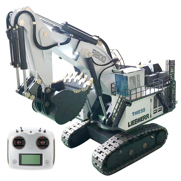 1/25 R 9800 remote control hydraulic excavator metal heavy mining excavator with automatic retractable excavator model toy gift