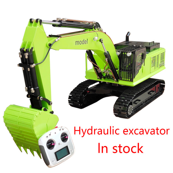 In Stock 1/8 RC Hydraulic Excavator Double Cylinder Metal Excavator Model Adult RC Car Toys