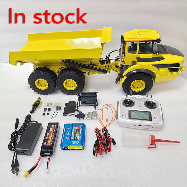 JDM 166 1/14 RC E450C Hydraulic Articulated Dump Truck RTR Metal RC Car Model with Lights and Sound System Adult Toy Gift