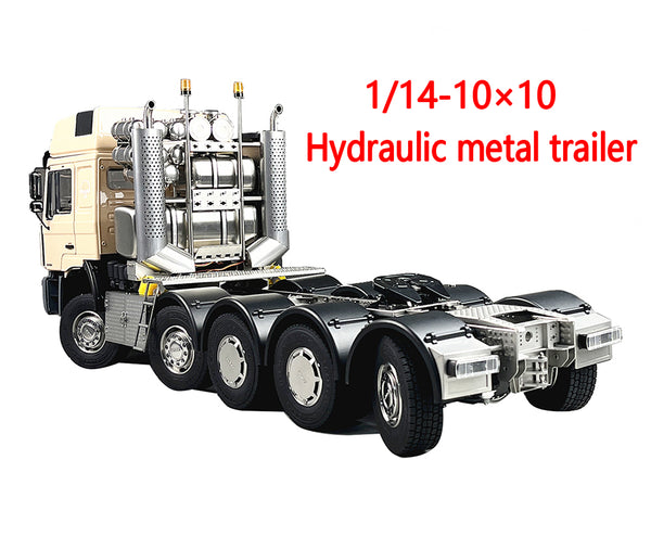 1/14 remote control 10x10 hydraulic heavy trailer full metal with power trailer toy model MAN F2000